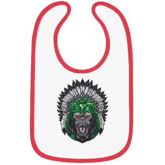 Gorilla Indian Aztec Illustration Bibs