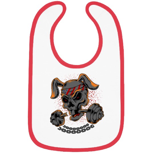 Skeletons Skulls Rabbit Skull Weightlifting Skull Bibs