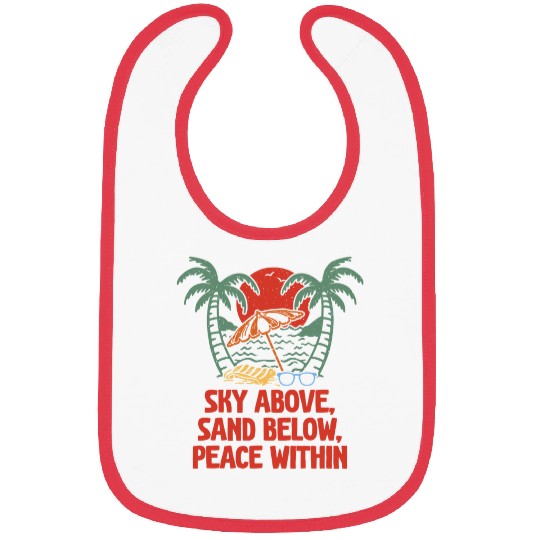 Surf Life Sky Above Sand Below Peace Within Beach Surfing Ocean Surfer Bibs
