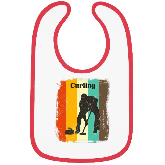 Curling Retro 70s vintages Curler Sweeping Men Gift Bibs