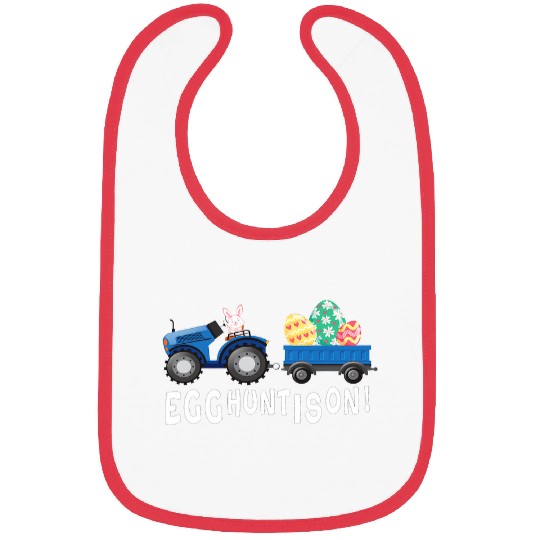 Tractor driving Egg Hunt Is On Bunny riding Tractor with Easter for kids Bibs