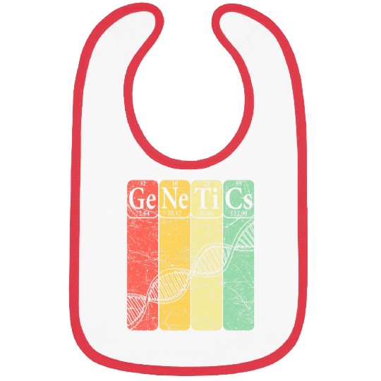 DNA Genetics Periodic Table Elements Biologist Retro Genetic Bibs