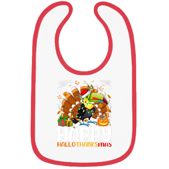 Hornbill Bird Lover Halloween Christmas Happy Hallothanksmas Bibs