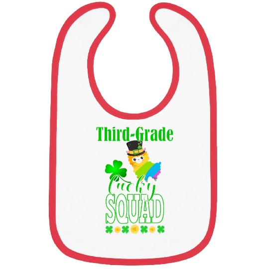 St Patricks Third Grade Teacher Student Cute Llama Squad Bibs