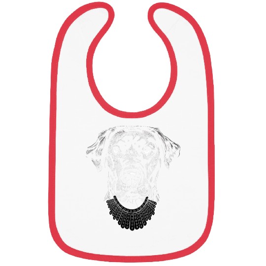Labrador Lab Dog with Ruth Bader Ginsburg Collar RBG Labrador 3 Bibs