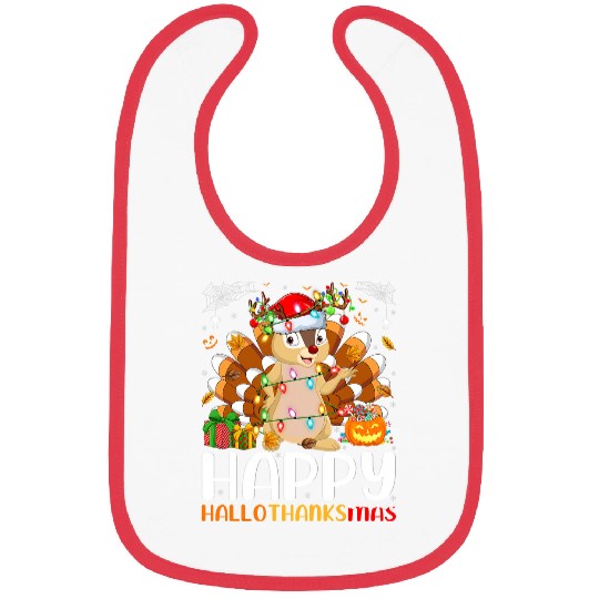 Squirrel Lover Chipmunk Lover Halloween Christmas Happy Hallothanksmas Bibs