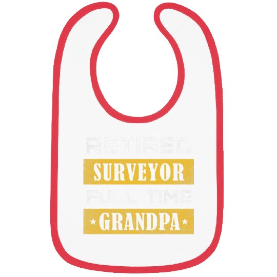 Mens Retired Surveyor Full Time Grandpa Retirement Bibs