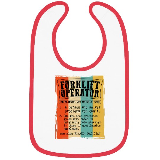 Forklift Operator Dictionary Definition Funny Vintage Bibs