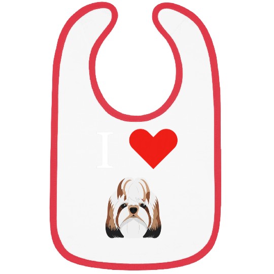 I Love My Shih tzu Dog 2 2 Bibs