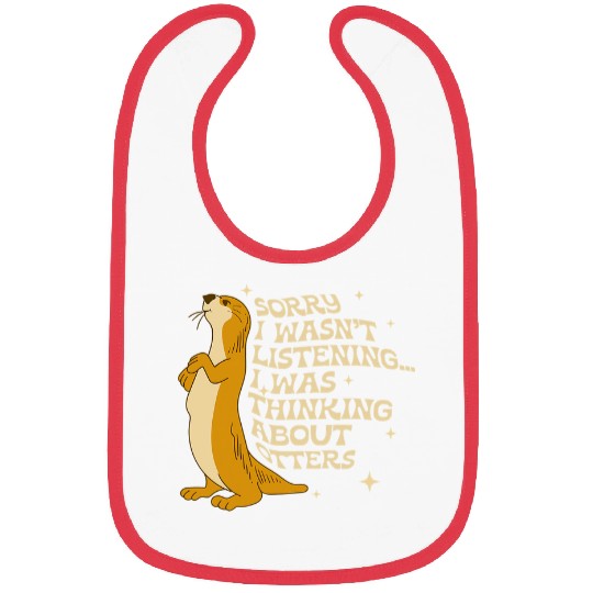 Otters Thinking About Otters Cute Wildlife Sea Otter Nature Bibs
