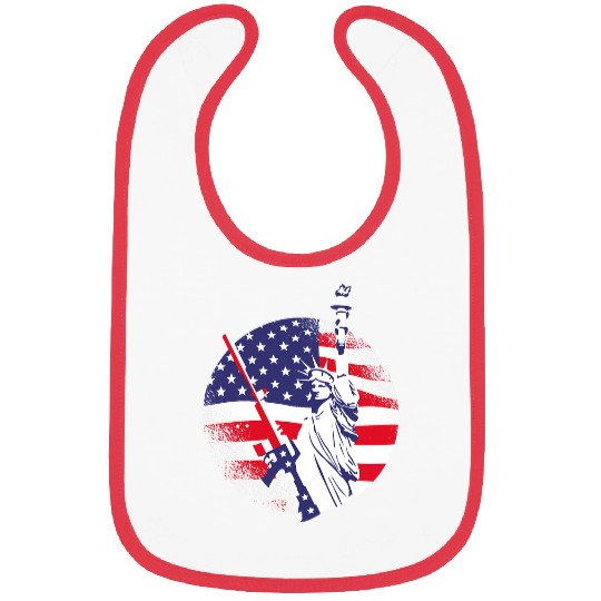 Statue Of Liberty AR15 Pro guns Second Amendment USA Flag Bibs