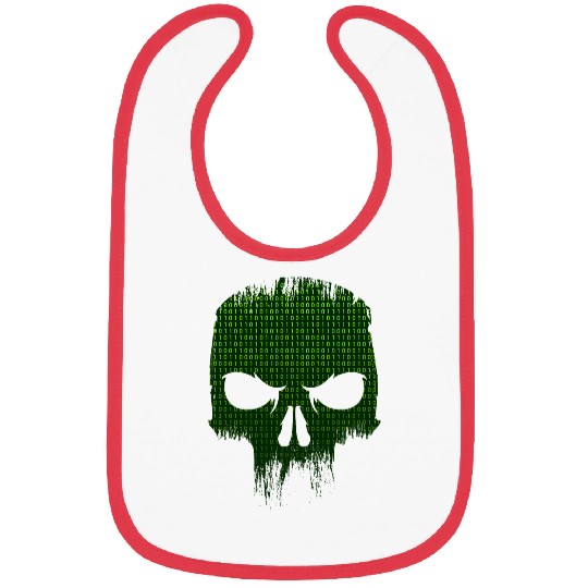 Skeletons Skulls Binary Code Skull Computer Programmer Developer Tech Geek Skull Bibs