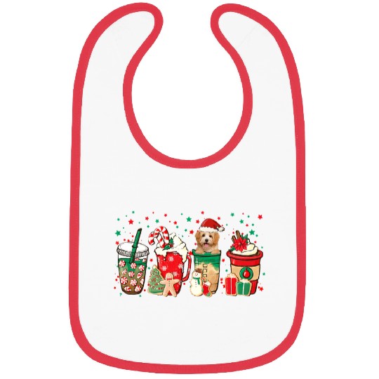 Dog Havanese Christmas Coffee Red Peppermint Latte Iced Havanese Bibs