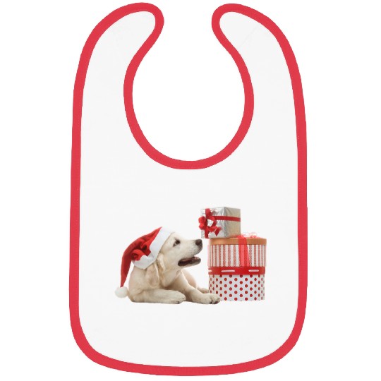Labrador Lab Dog Santa Hat Christmas Yellow Lab Bibs