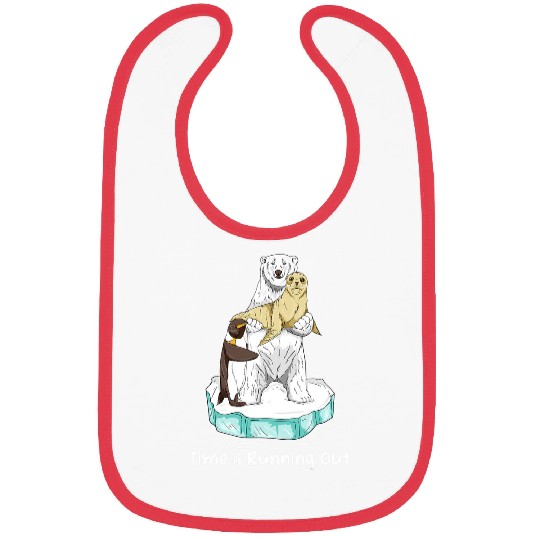 Funny Bear Time Is Running Out Global Warming Polar Bear Climate Change Cute Bears Bibs