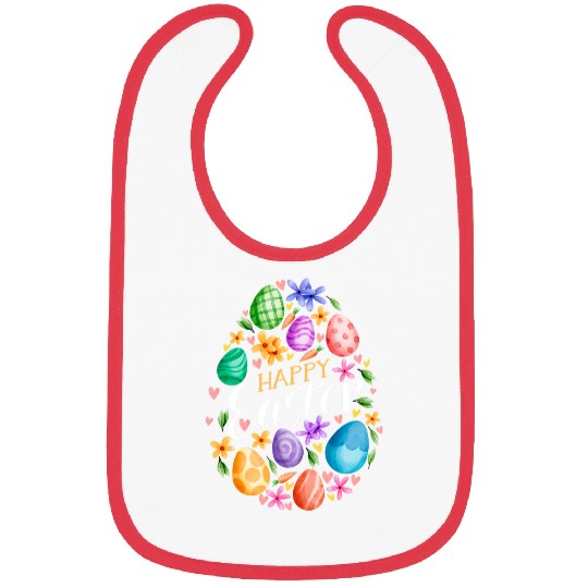 Rabbits Cute Happy Easter Day Easter Eggs Bunny Rabbit Easter Day Bibs