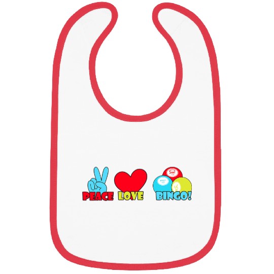 Peace Love Bingo Funny Bingo Player Bingo Lover Bibs