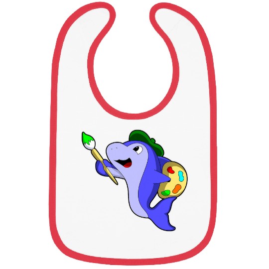 Dolphin Painter Paint brush Bibs