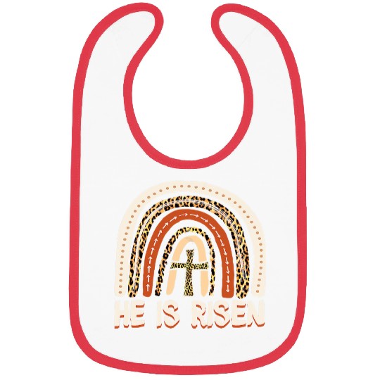 Christian He Is Risen Leopard Rainbow Christian Jesus Happy Easter Day 3 Christ Bibs