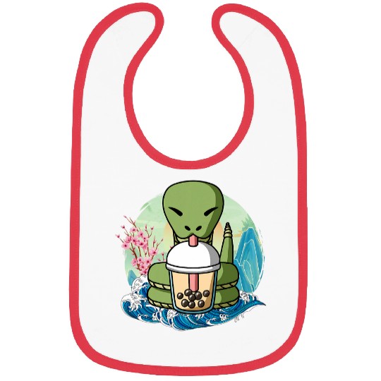 Boba Tea Year of the Snake Chinese New Year Zodiac Zen Wave Bibs