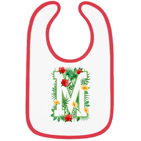 Capital Letter M Alphabet Monogram Initial Flower Gardener Bibs