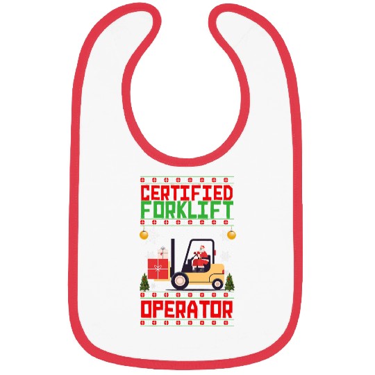 Certified Forklift Operator Christmas Pajamas Driver Xmas Bibs