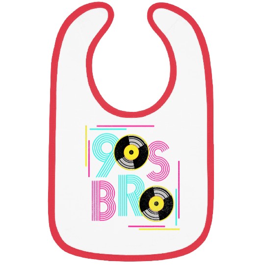 90s Bro Vinyl Music Lover Retro 1990s Theme Party Nineties Bibs
