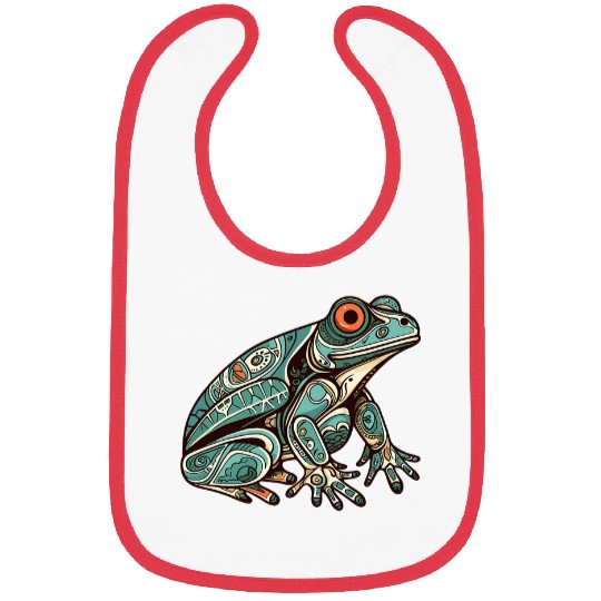 Frog Native American Indian Style Art Pacific Northwest 25 Bibs