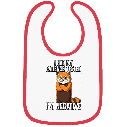 Funny Bear I Had My Patience Tested Im Negative Red Panda Cute Bears Bibs