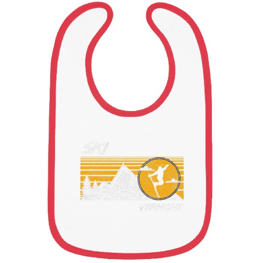Skiing Ski Vermont Retro Distressed Skiing Tee Bibs