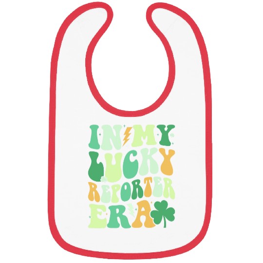 Groovy in My Lucky Reporter Era St Patricks Day Clover Bibs
