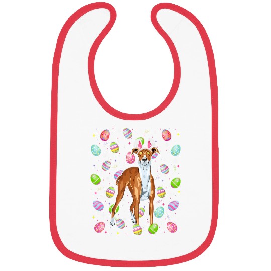 Whippet Dog Easter Egg Lover Funny Whippet Easter Sunday Bibs