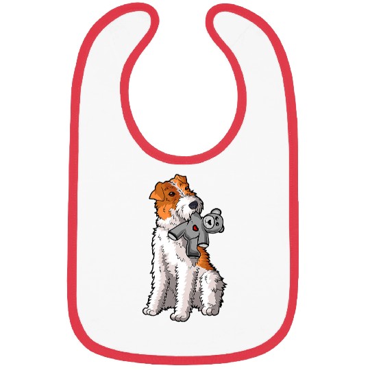 Wire hair fox terrier stuffed animal foxterrier Bibs