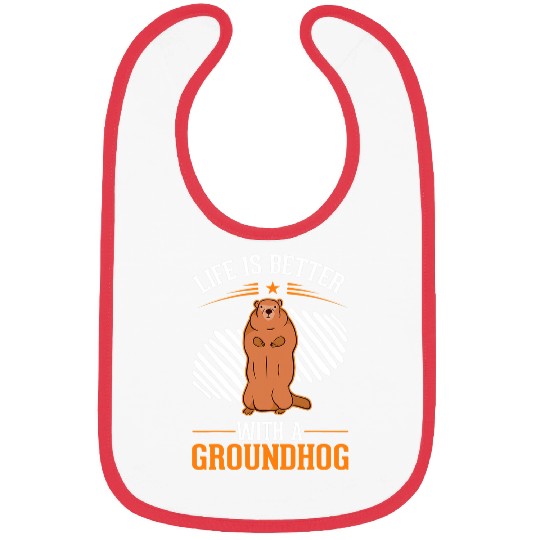 Life is better with a Groundhog Woodchuck Marmot 3 Bibs