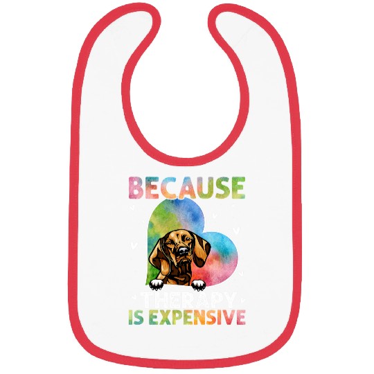 Dog Vizsla Because Therapy Is Expensive Vizsla Gift Bibs