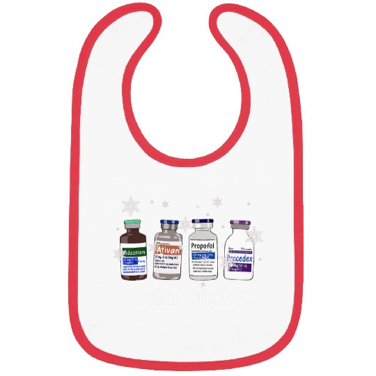 Retro Silent Night ICU nurses Christmas Intensive Care Unit 2 Bibs