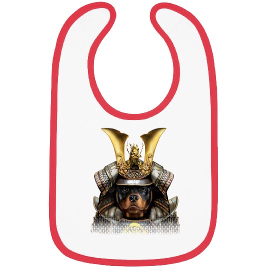 Dog Rottweiler Warrior wearing Japanese Samurai Armor Bibs