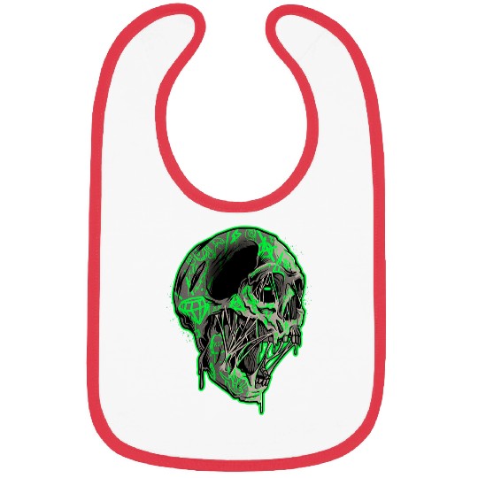 Skeletons Skulls Toxic Skull Tattooed Melting Skull Head Grunge Gothic 614 Skull Bibs