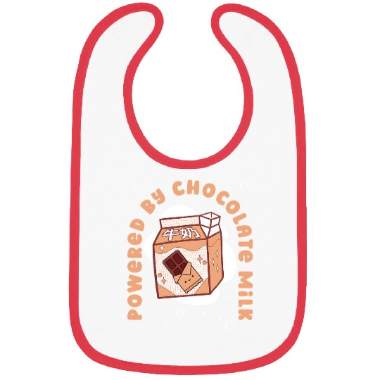 Powered By Chocolate Milk Japanese Kawaii Hot Chocolate Bibs