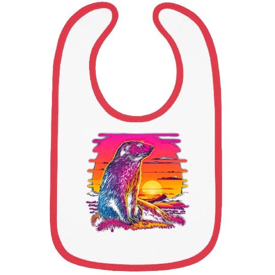 Retro Aesthetic Groundhog 45 Bibs