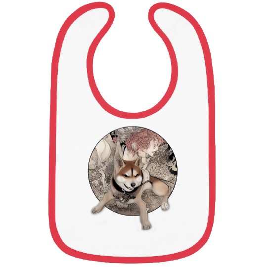 Dog Shiba Inu Ukiyoe Graphic Tee Bibs