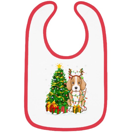 Foxhound Dog Lover Matching xmass Lighting Foxhound Christmas Bibs