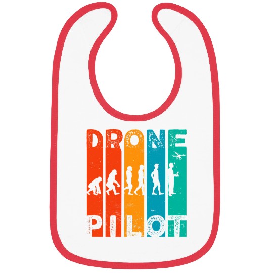 Drone pilot evolution Funny Drone pilot Drone Evolution Bibs