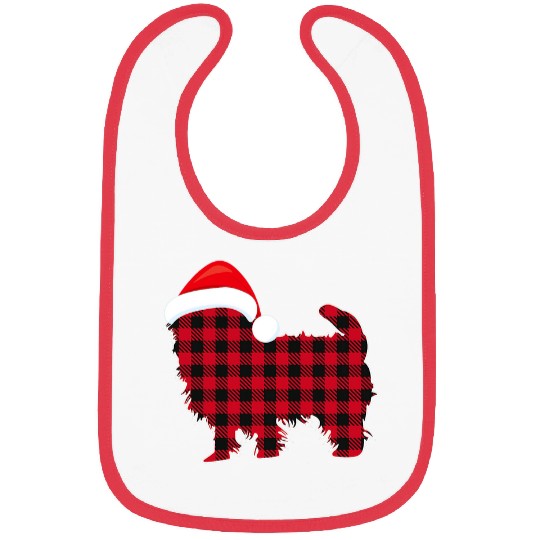 Dog Havanese Red And Black Christmas buffalo plaids Havanese Dog Bibs