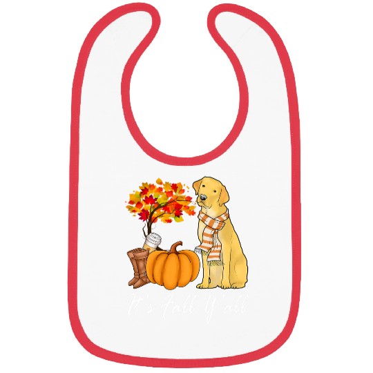Labrador Lab Dog Its Fall Yall Fall Tees For Women Labrador Yellow Lab Bibs