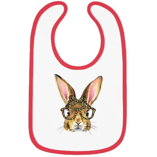 Rabbits Easter Day Leopard Bunny Glasses Eggs Cute Rabbit 61 Bibs