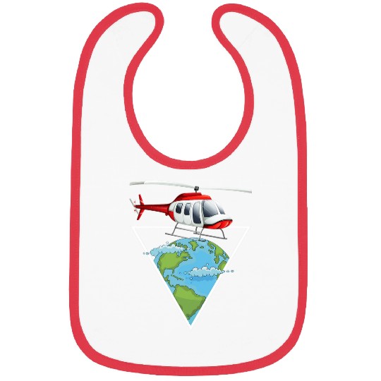 Helicopter Earth Helicopter Pilot Aviation Flying Bibs