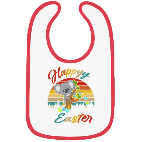 Funny Bear vintages Retro Happy Easter Bunny Koala Bear Easter Eggs Cute Bears Bibs
