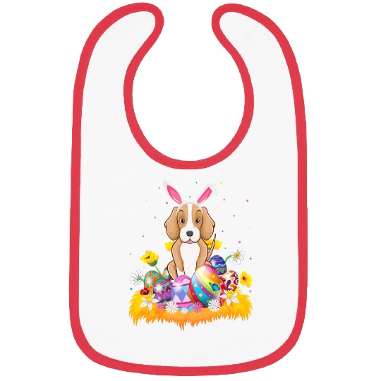 Funny Easter Egg Lover Foxhound Dog Easter Sunday Bibs