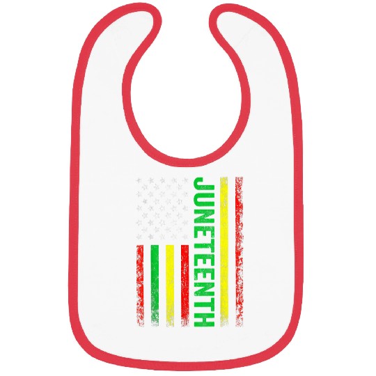 Black History Juneteenth African American USA Flag Bibs